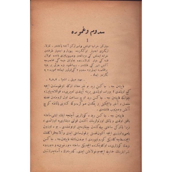 SODOM VE GOMORE, Yakub Kadri [Karaosmanoğlu], Hamid Matbaası, İstanbul 1928, 346 s., 14x20 cm