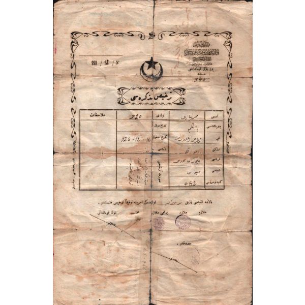 Devlet Demiryolları ve Limanları terhis tezkiresi, Sivas 1928, 20x31 cm