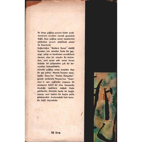 Sevim Erdem tarafından ithaflı ve imzalı MODERN SANAT, Türkiye Basımevi, İstanbul 1963, 318 s., 13x21 cm