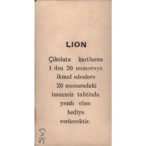 İstanbul Beyoğlu Galatasaray civarı, Lion Çikolata kartı, 5x9 cm