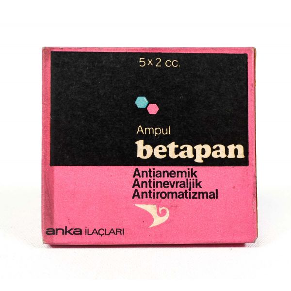 Orijinal kutusunda Betepan Ampul - Anka İlaç Limited, yükseklik 6,5 cm…