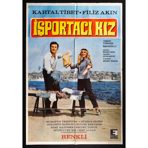 İŞPORTACI KIZ, Kartal Tibet & Filiz Akın, Erler Film, Mimeray Ofset Matbaacılık, 68x100 cm...