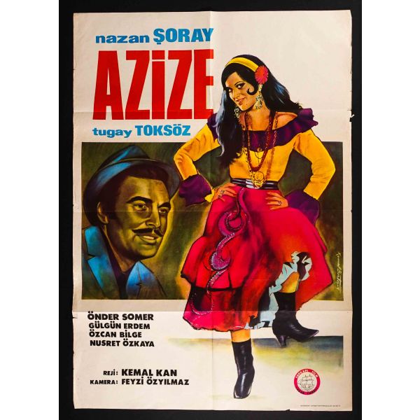AZİZE, Türkân Şoray & Tugay Toksöz, Topkapı Film, Mimeray Ofset Matbaacılık, 70x100 cm...