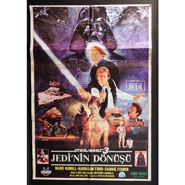 STAR WARS 3 JEDİ´NİN DÖNÜŞÜ, Mark Hamill, Harrison Ford, Carrie Fisher, Özen Film, Renk Ofset, 68x100 cm...