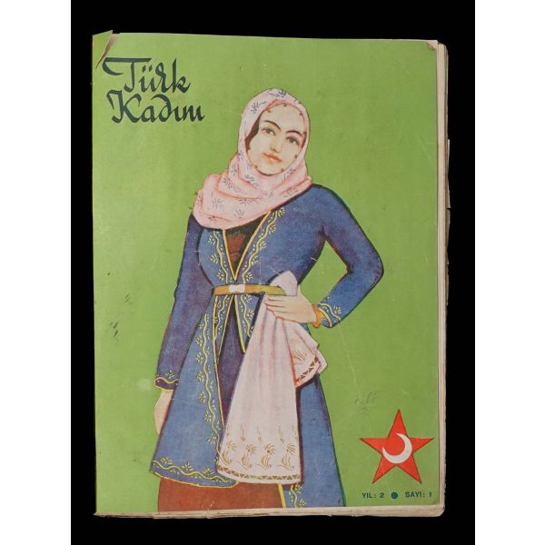 TÜRK KADINI dergisinin 1945 ilâ 1946 yılları arasında yayımlanan 24 sayısını içeren 2 adet cilt, 12 (2. sene/2. cilt) + 12 (3. sene/3. cilt) sayı, 24x32 cm...