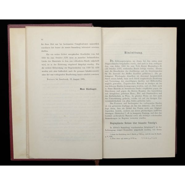 VENETIANISCHE DEPESCHEN VOM KAISERHOFE (1. ve 3. Cilt), Dr. Alfred Francis Pribram, 1901, In Commission Bei Carl Gerold´s Sohn Wien, 729+778 sayfa, 17x25 cm...