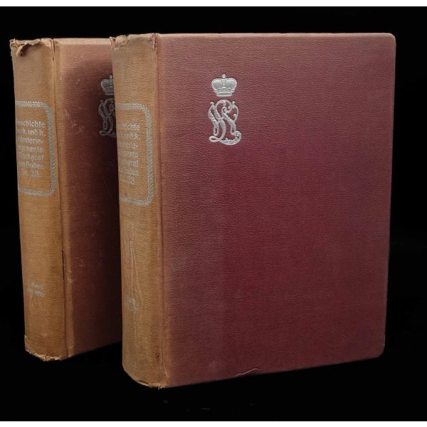 GESCHICHTE DES K. UND K. INFANTERIEREGIMENTS MARKGRAF VON BADEN 1672-1811 (1 ve 2. Cilt), Anton Babich von Lovinac, 1911, Im Selbstverlage des Regiments Budapest, 958+714 sayfa, 23x30 cm...