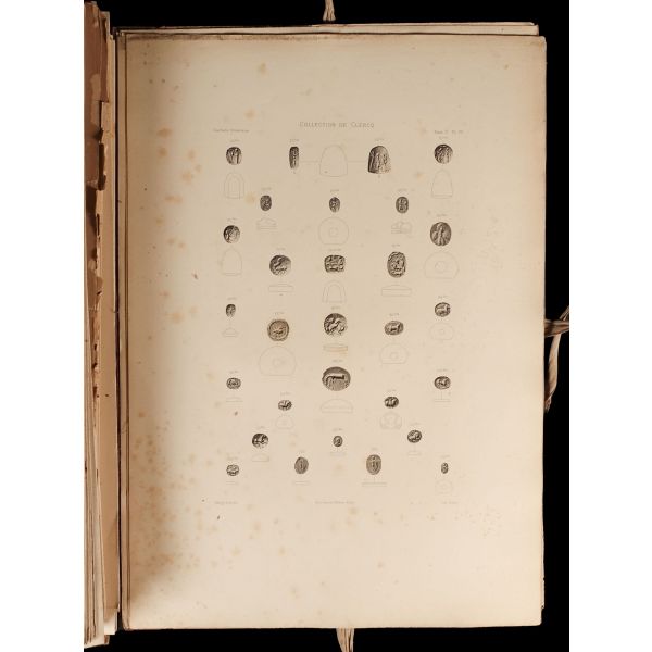 CATALOGUE ANTIQUITES ASSYRIENNES, METHODIQUE ET RAISSONNE (1. ve 2. cilt takım halinde), (Koleksiyon: M. De. Clercq), 1885, Ernest Leroux Paris,  353 sayfa, 37x52 cm...