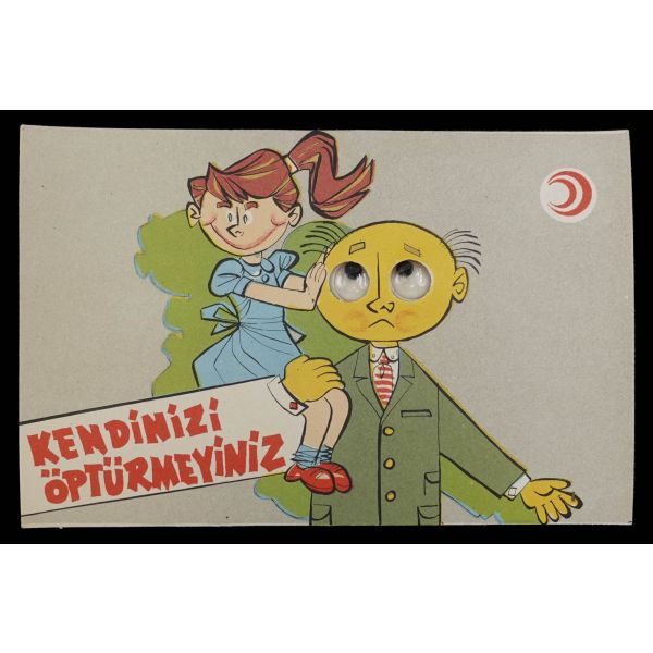 Türkiye Ulusal Verem Savaşı Derneği tarafından yayımlanan, vereme karşı tedbirler konulu altı adet çizim kartpostal, çizgiler meşhur karikatüristimiz Oğuz Aral'a aittir, 13x9 cm...