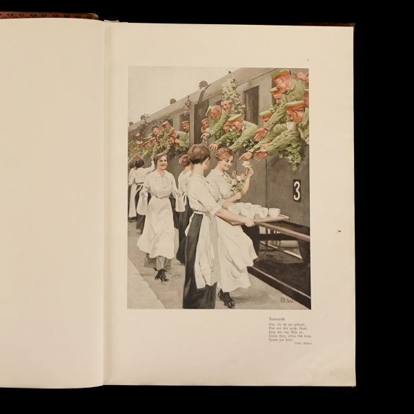 IN DER HEIMAT, IN DER HEIMAT... (Kriegsbilder-Album), B. Wennerberg, Verlag von Albert Langen, München, 30 sayfa, 30x40 cm...