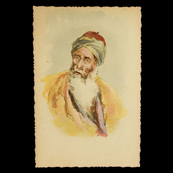 Orientalist suluboya çizim, 13x9 cm...
