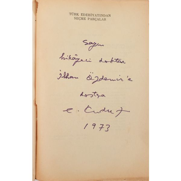 TÜRK EDEBİYATINDAN SEÇME PARÇALAR, Cevdet Kudret, 1973, İnkılap ve Aka Kitabevleri, 576 sayfa, 16x24 cm...