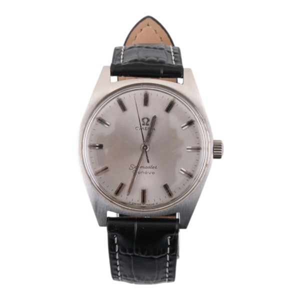 Omega Seamaster, Swiss Made, deri kordonlu vintage erkek kol saati...