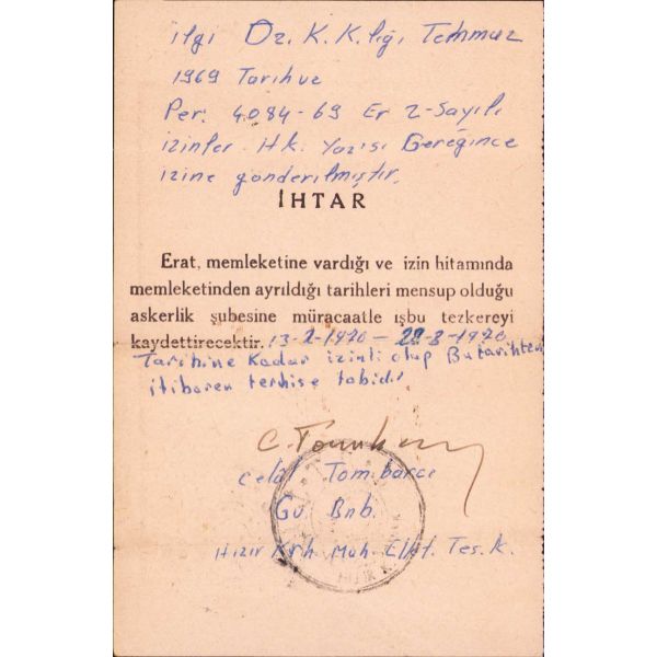 TSK Bahriyeli kimliği, 10x7 cm
