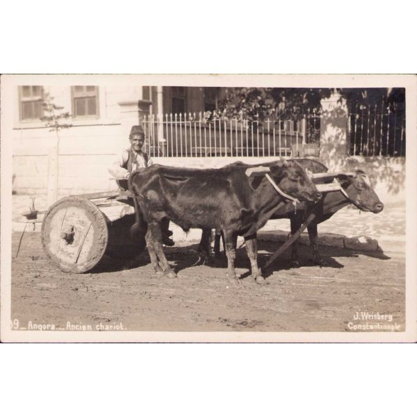 Osmanlı dönemi, Ankara'da kağnı arabası, Editör J. Weinberg Constantinople