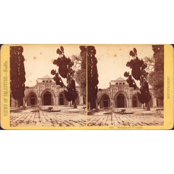 Kudüs Mescid-i Aksa Camii, Stereoview, Jerusalem, 17x9 cm
