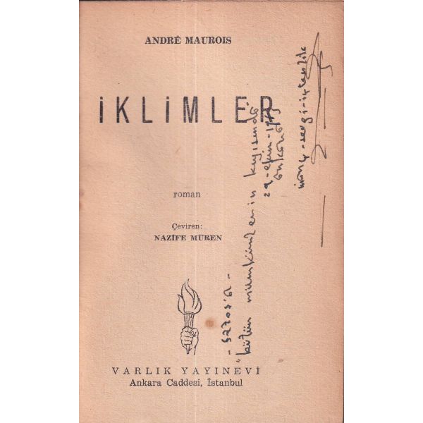 İklimler, Andre Maurois, İstanbul 1956, 218 sayfa