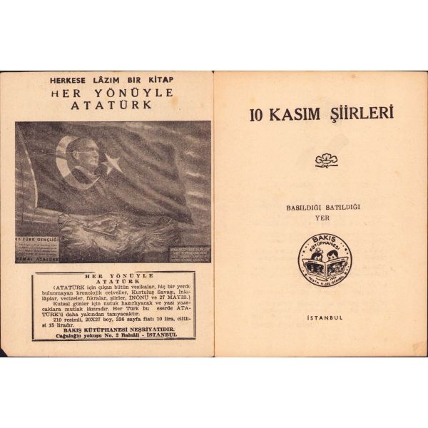 Seçilmiş 10 Kasım Şiirleri, Bakış Kütüphanesi, 16 sayfa, 11x15 cm