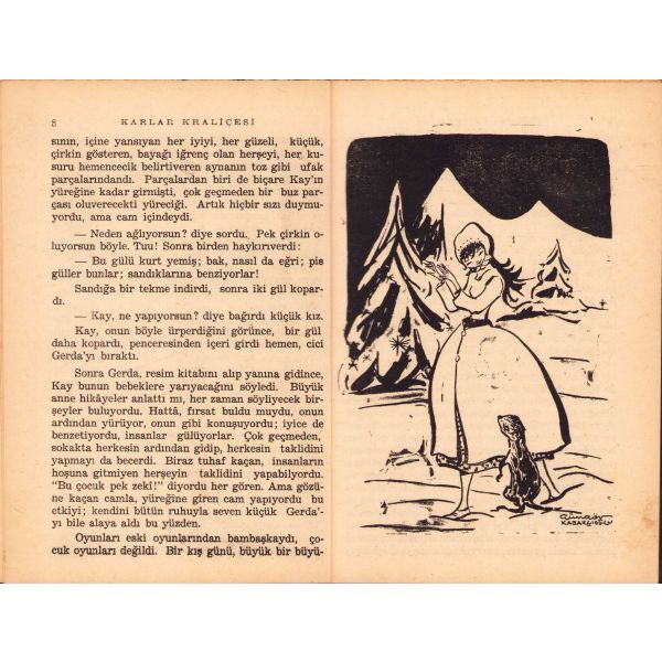 Karlar Kraliçesi (Andersen'den Masallar), Çocuk kitabı, Çeviren Tahsin Yücel, Resimleyen Güngör Kabakçıoğlu, 1962, 62 sayfa