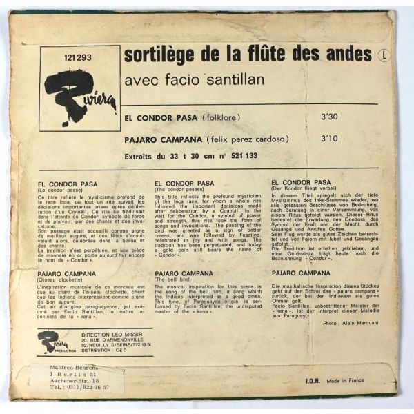 FACIO SANTILLAN - El Condor Pasa / Pajaro Campana (Simon & Garfunkel´ın da yorumladığı muhteşem bir parça)
