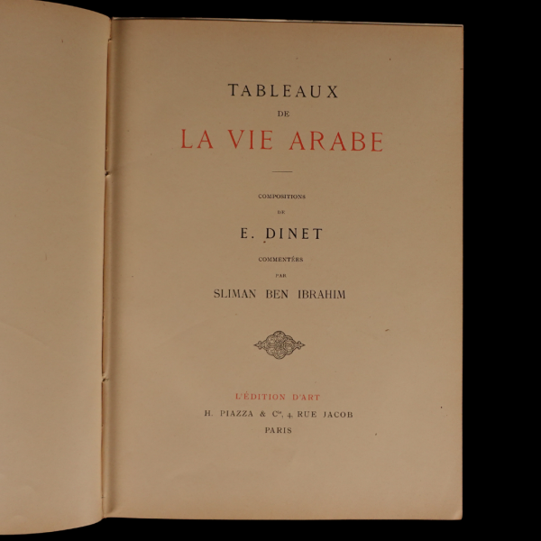 TABLEUX DE LA VIE ARABE